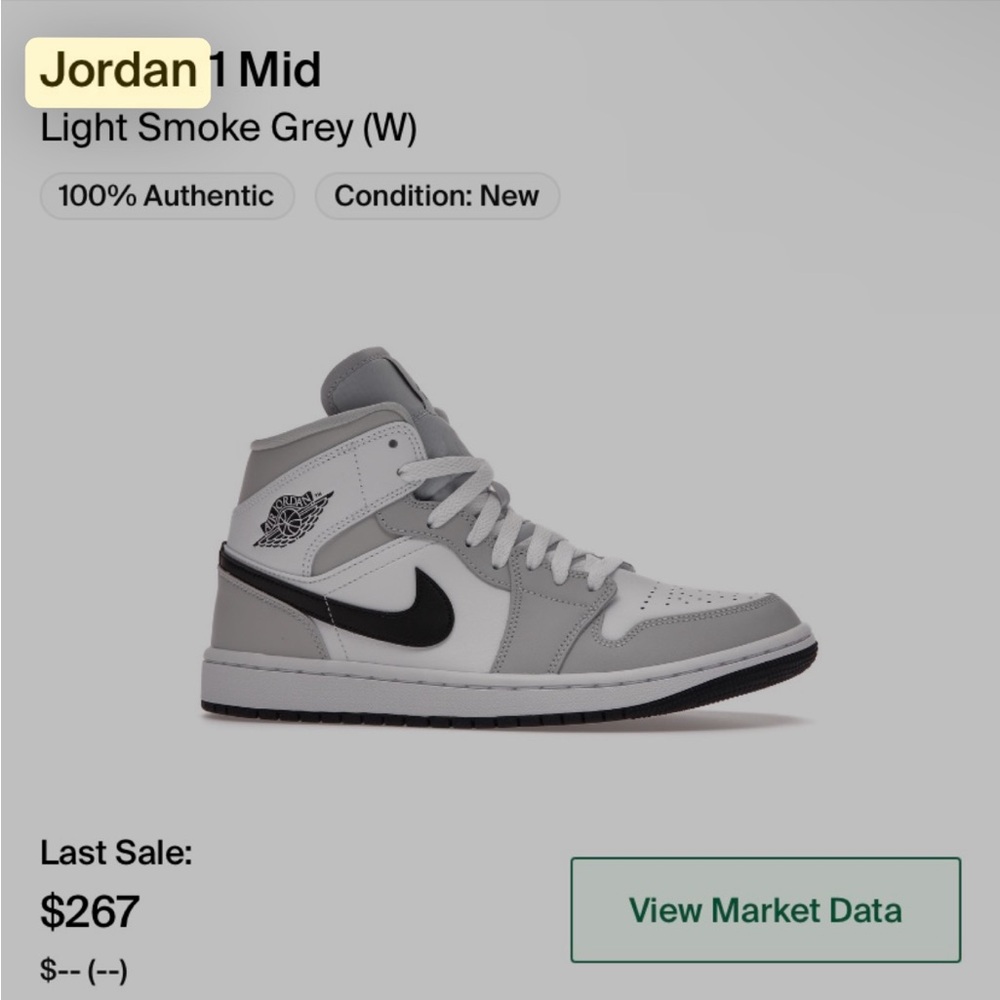 jordan 1 mid- light smoke grey